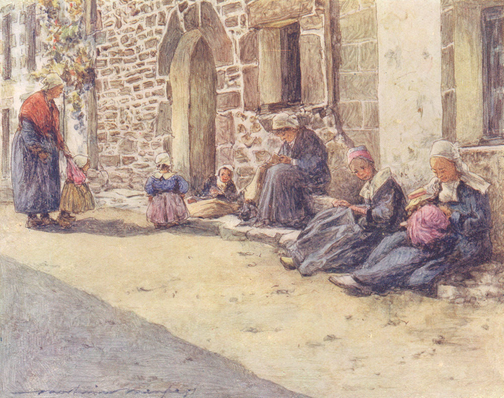 MORBIHAN BRITTANY BRETAGNE. Mid-day 1905 old antique vintage print picture